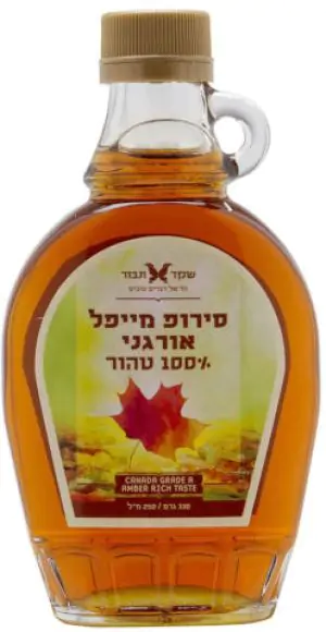 סירופ מייפל טהור אורגני 250 גרם - שקד תבור