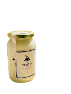 יוגורט עיזים אורגני סמיך 8%  צנצנת זכוכית 380 גר' - הר פרחים