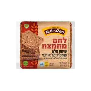 לחם מחמצת שיפון מלא אורגני  - פומפרניקל 500 גרם nutrazen