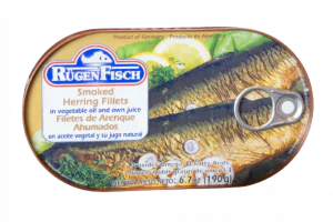 פילה דג הרינג מעושן בשמן צמחי - רוגן פיש