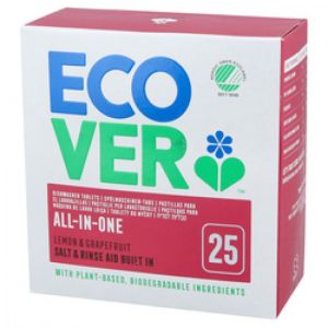 טבליות לניקוי כלים במדיח בריח לימון ואשכולית ecover