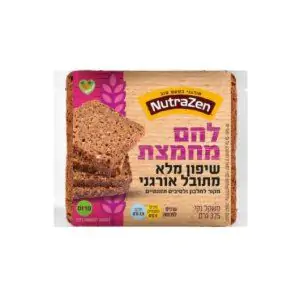 לחם מחמצת שיפון מלא מתובל אורגני 375 גרם  - nutrazen