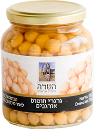 חומוס אורגני בצנצת 350 גרם השדה