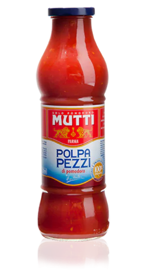 קוביות עגבניות חתוכות במיץ 690 גרם פקק כחול -   MUTTI