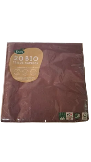 20 מפיות שולחן נייר ממוחזר צבע סגול טבעי מט - DONNY