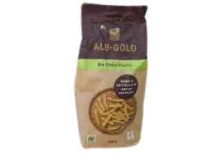 פסטה כוסמין פוזילי אורגנית באריזת נייר 500 גרם - ALB-GOLD