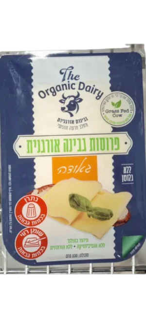 פרוסות גבינה צהובה אורגנית גאודה 100 גרם
