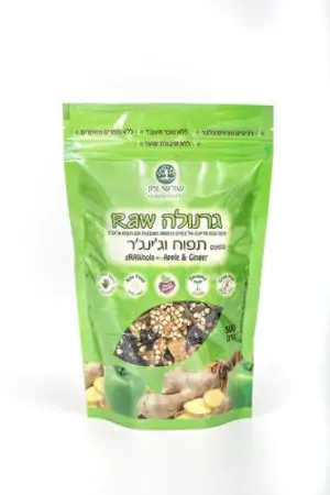 גרנולה תפוח שקד צימוק RAW שורשי ציון