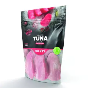 טונה אדומה YELLOWFIN ללא עור קפואה 100% דג 800 גרם  - בלדי