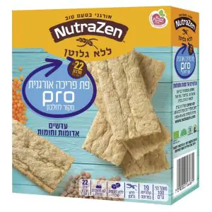 פת PRO- פת פריכה אורגנית עדשים אדומות וחומות - NUTRAZEN