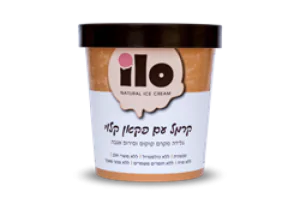 ILO- גלידת קרמל עם פקאן קלוי 473 גרם - טבעוני