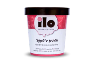 ILO- גלידת תותים בשמנת 473 גרם- טבעוני