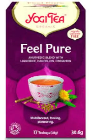 חליטת תה אורגני  feel pure עם ליקוריץ שן ארי וקינמון - yogi