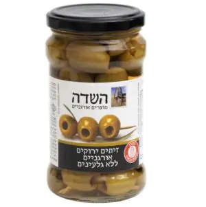 זיתים ירוקים צנצנת אורגני מגולען 290 גרם - השדה