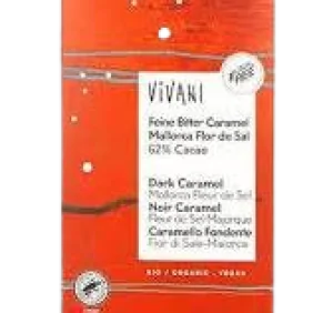 שוקולד אורגני מריר 62% קרמל ומלח טבעוני - VIVANI