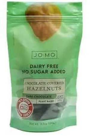 אגוזי לוז מצופים שוקולד טבעוני מריר 80% לל"ס JO-MO