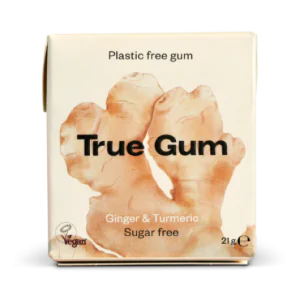 מסטיק ג'ינג'ר וכורכום ללא סוכר - TRUE GUM