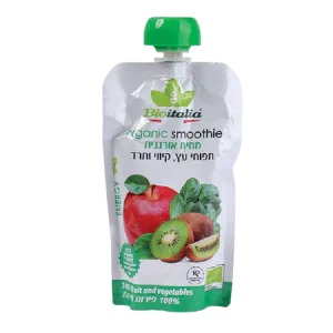 מחית אורגנית תפוחי עץ קיווי תרד bio italia