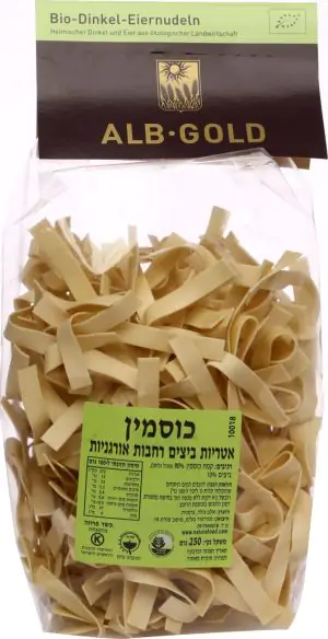 אטריות כוסמין וביצים רחבות למרק אורגניות - ALB GOLD